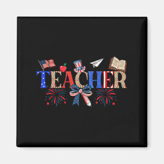 Teacher Patriotic 1776 Independence Day Artwork マグネット