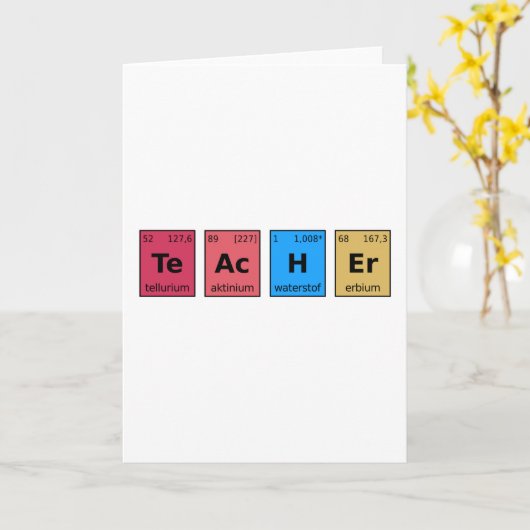 Teacher Periodic Table カード (黄色い花)