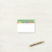 Teacher Personalized Color Pencil Post It Notes ポストイット (デスク上)