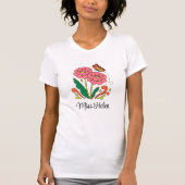 Teacher Personalized Flower Name Shirt Gift Tシャツ (正面)