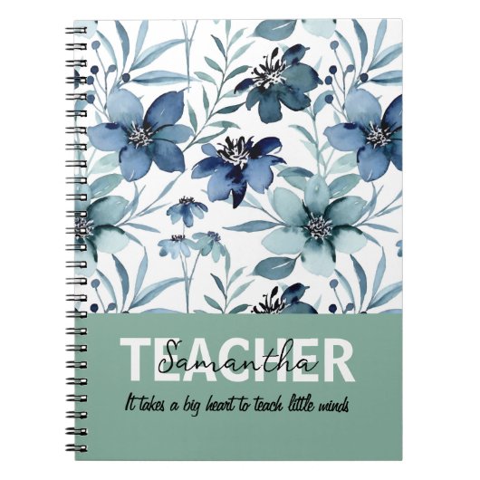 Teacher Personalized Name Phrase Notebook Gift ノートブック (正面)