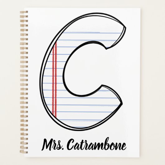 Teacher Planner with Notebook Paper Initial プランナー手帳 (正面)