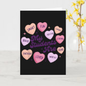 Teacher Positive Affirmations Valentine Candy Hear カード (黄色い花)