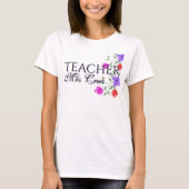 Teacher Pretty Watercolor Floral Custom  Tシャツ (正面)