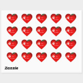 Teacher Red Apple Heart Shape Sticker ハートシール (シート)