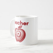 Teacher Red Apple Rings Gift コーヒーマグカップ (正面左)
