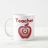 Teacher Red Apple Rings Gift コーヒーマグカップ (左)