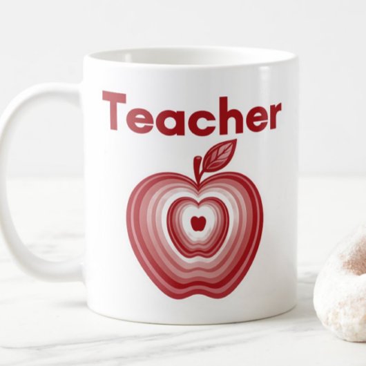 Teacher Red Apple Rings Gift コーヒーマグカップ