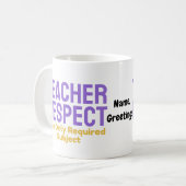 Teacher Respect The Only Required Subject Educatio コーヒーマグカップ (正面左)