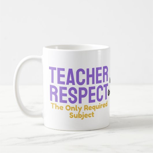 Teacher Respect The Only Required Subject Educatio コーヒーマグカップ (左)