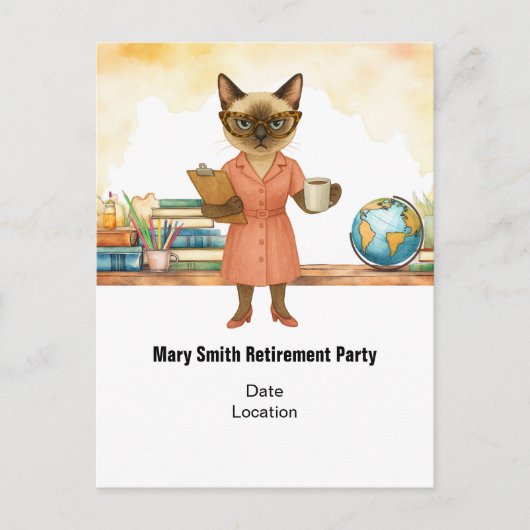 Teacher  retirement 2025 for cat lovers ポストカード (正面)