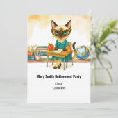 Teacher  retirement 2025 for cat lovers 招待状 (スタンド正面)