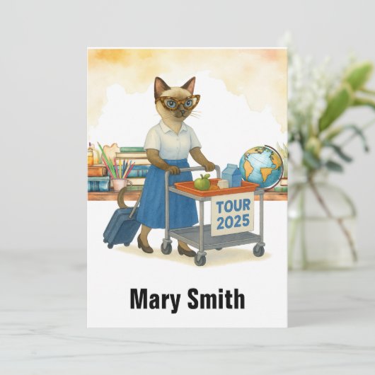 Teacher  retirement 2025 for cat lovers 招待状 (スタンド正面)