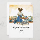 Teacher  retirement 2025 for cat lovers 招待状 (正面/裏面)