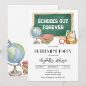 Teacher Retirement Party Invitation 招待状 (正面/裏面)