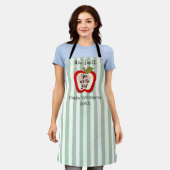 Teacher Retirement Thank You Apple Apron | 退職 エプロン (着用した状態)