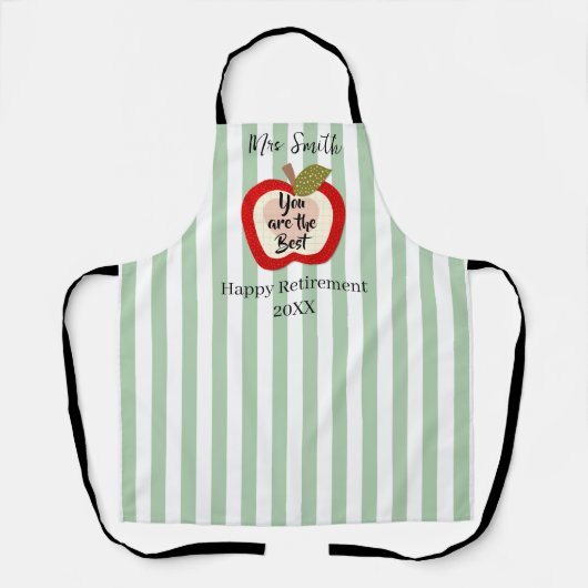 Teacher Retirement Thank You Apple Apron | 退職 エプロン (正面)