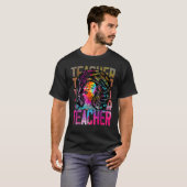 Teacher Retro Black History Month Afro Queen Black Tシャツ (正面フル)