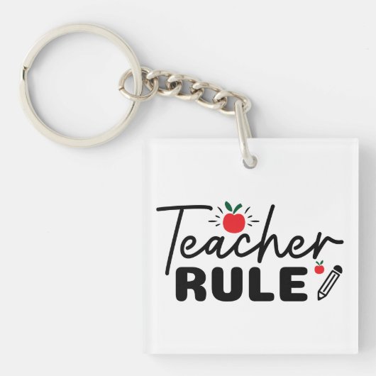 Teacher Rule Wordart キーホルダー (正面)