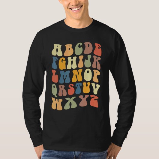 Teacher School Alphabet Vintage Retro Tシャツ (正面)