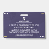 Teacher School Staff Photo ID Badge バッジ (裏面)