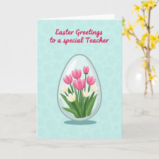 Teacher Spring Bouquet Easter Card カード (黄色い花)