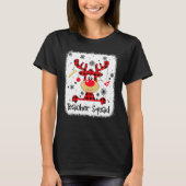 Teacher Squad Cute Red Plaid Reindeer Snow  Christ Tシャツ (正面)