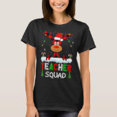 Teacher Squad Reindeer Teach school santa Christma Tシャツ (正面)