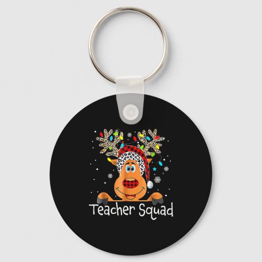Teacher Squad Reindeer Teacher Christmas Xmas  キーホルダー (正面)
