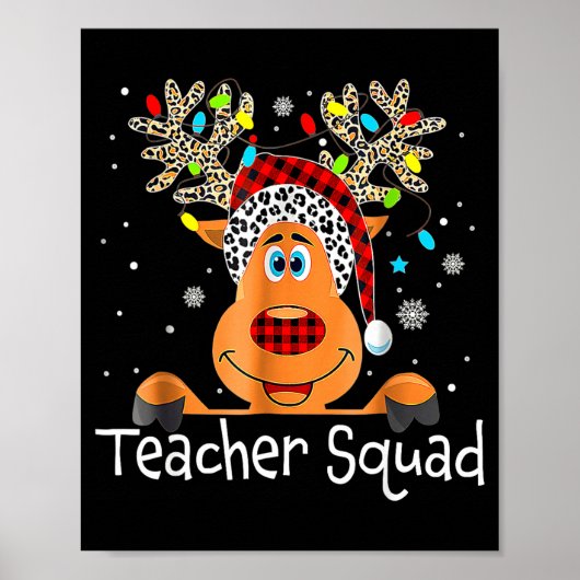 Teacher Squad Reindeer Teacher Christmas Xmas  ポスター (正面)
