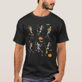 Teacher Squad Retro Halloween Skeleton Dance Pumpk Tシャツ (正面)