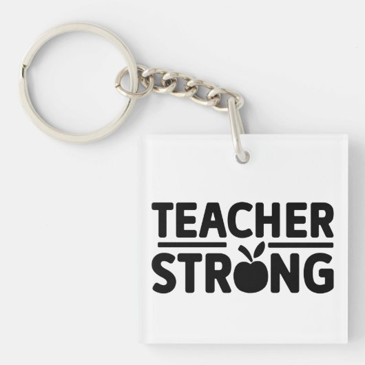 Teacher Strong Wordart キーホルダー (正面)