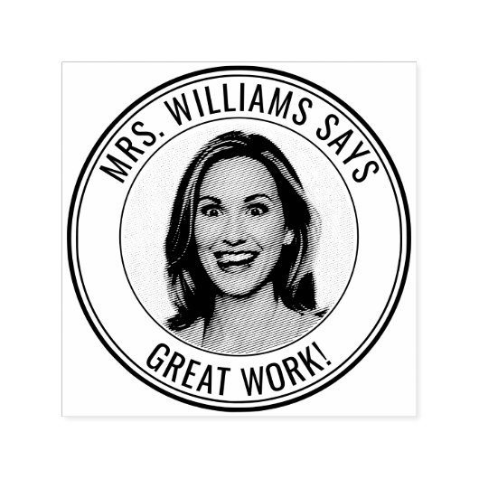 Teacher Student Custom Photo Great Work セルフインキングスタンプ (デザイン)