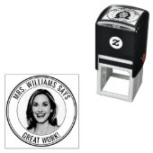 Teacher Student Custom Photo Great Work Classroom セルフインキングスタンプ (インサイチュ)