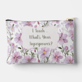 Teacher Superpower Floral – Inspirational Gift アクセサリーポーチ (裏面)