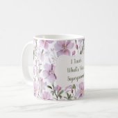 Teacher Superpower Floral Mug – Inspirational Gift コーヒーマグカップ (正面左)