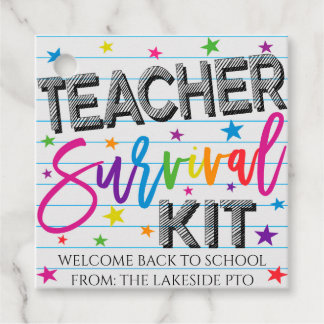 Teacher Survival Kit Gift Tags, Welcome Back フェイバータグ