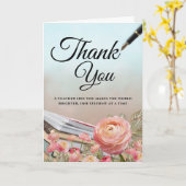 Teacher Thank You Card with Stationery Accents カード (黄色い花)