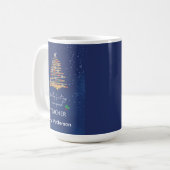 Teacher Thank You Christmas Ornament with Navy Tre コーヒーマグカップ (正面左)