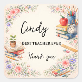 Teacher Thank You Gift | End of School Year スクエアシール