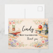 Teacher Thank You Gift | End of School Year ポストカード (正面/裏面)
