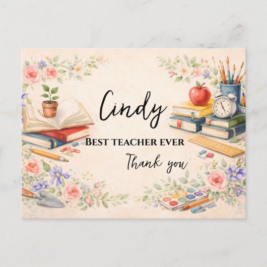 Teacher Thank You Gift | End of School Year ポストカード (正面)