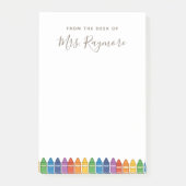 Teacher Thank You Note – Rainbow Crayon Custom Car ポストイット (正面)