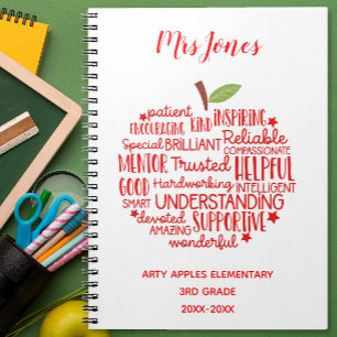 Teacher Thank You Retirement Notebook – Word Art ノートブック