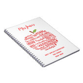 Teacher Thank You Retirement Notebook – Word Art  ノートブック (右側)