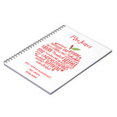 Teacher Thank You Retirement Notebook – Word Art  ノートブック (左側)