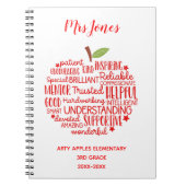 Teacher Thank You Retirement Notebook – Word Art  ノートブック (正面)
