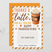 Teacher Thanksgiving Gifts Card Holder Coffee 招待状 (正面/裏面)