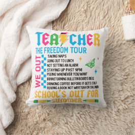TEACHER The Freedom Tour Funny End of Year Teacher クッション