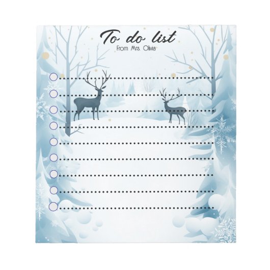 Teacher To-Do List Christmas Holiday Notepad ノートパッド (正面)
